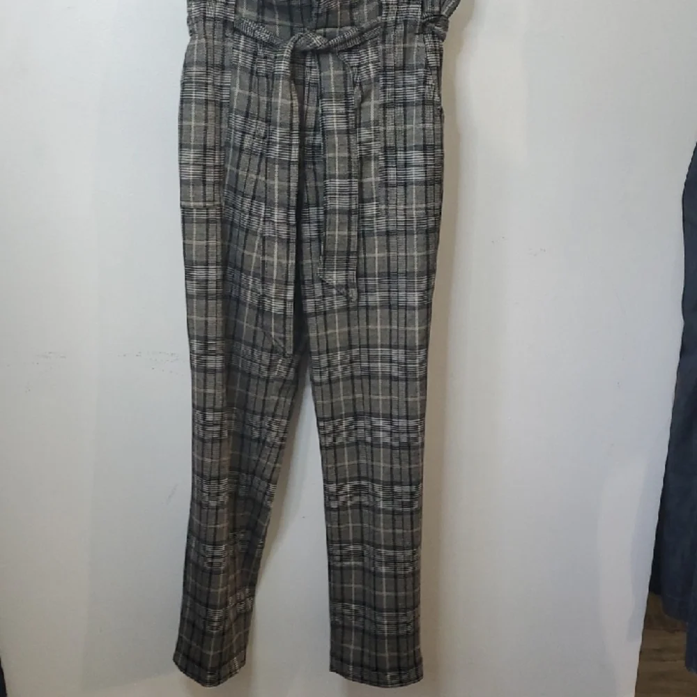 Leighton Black and White Plaid Pants